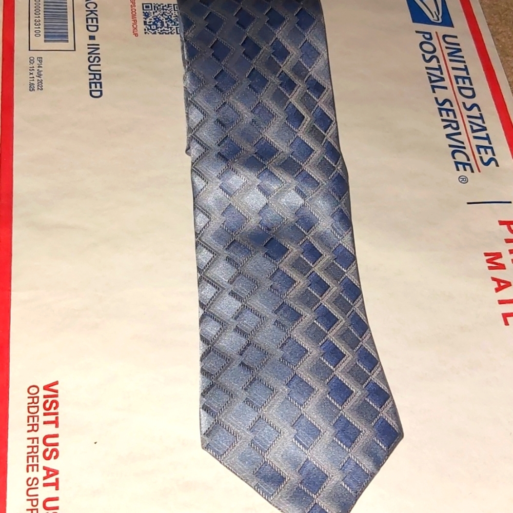 Bugatti abstract geometric print silk tie